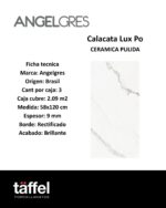 Ceramica Angelgres Calacata Lux Pulido 58x120 (2.09) - Imagen 4
