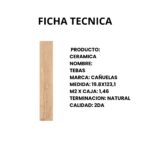 Cerámica Símil Madera 20x123 cm Tebas Piso Rectificado Mate | Cerámica Cañuelas 2DA - Imagen 2