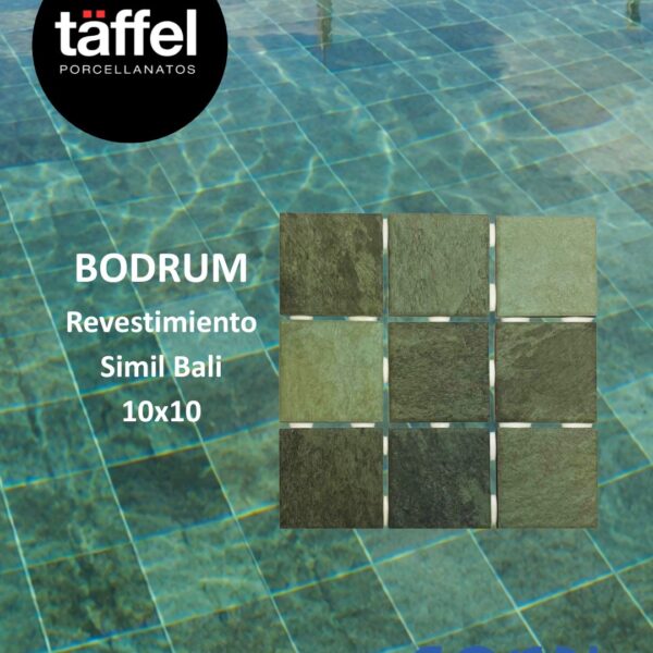 Cerámica para pileta Bodrum Ceral 30x30 cm | Simil piedra verde