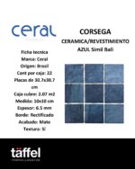 Cerámica para pileta Corsega Ceral 30x30 cm | Simil piedra AZUL - Imagen 3