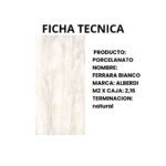 Alberdi Porcelanato FERRARA BIANCO H5 60X60 RECT 1RA - Imagen 4