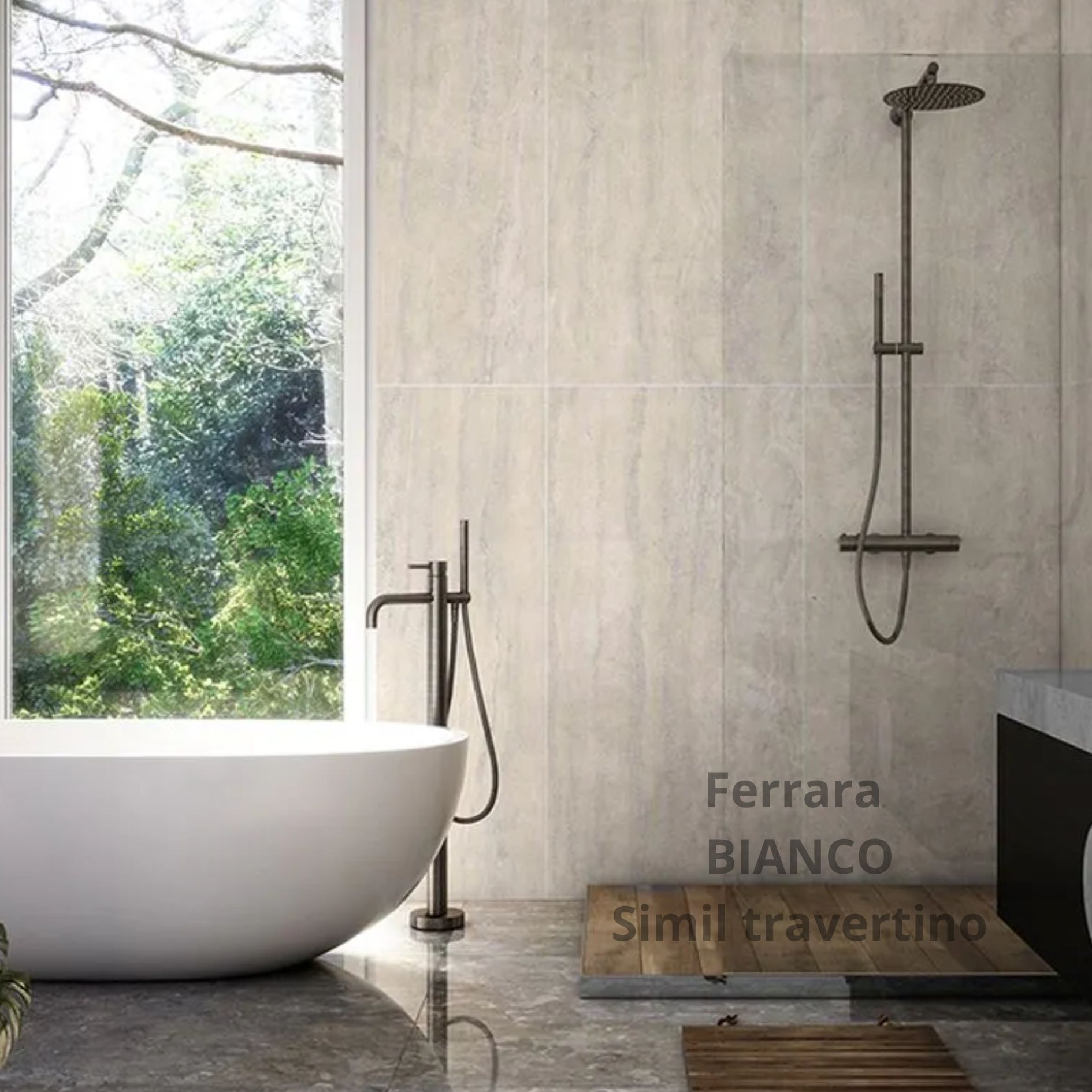 ferrara bianco ambiente Alberdi Porcelanato FERRARA BIANCO H5 60X60 RECT 1RA - Imagen 1