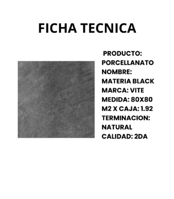 materia black ficha Taffel