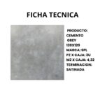 Porcelanato Cemento Grey 120x120 SPL Satinado 1RA | Piso y Revestimiento de Gran FormatoDO - Imagen 4